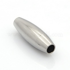 Anlaufgeschützter 304 Edelstahl mit glatter Oberfläche. Magnetverschlüsse mit einklebbaren Enden passen auf 4 mm breite Kordeln.&nbsp;STAS-O042-B-08