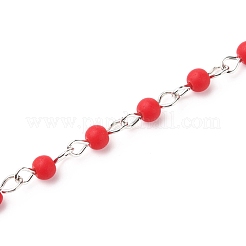 Chaînes de perles en verre mat manuelles&nbsp;AJEW-JB00841-01