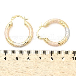 Zweifarbige Creolen aus Messing mit Twist&nbsp;LS-EJEW-B117-06B-M