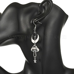 Orecchini pendenti da donna in ottone celeste e acciaio inossidabile 304&nbsp;EJEW-JE07346-02