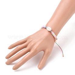 Bracelet de perles tressées en cordon de nylon ajustable&nbsp;BJEW-JB05729-01