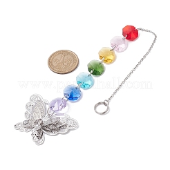 Ornamenti pendenti con perline ottagonali in vetro&nbsp;HJEW-JM01760-05
