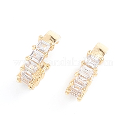 Messing Micro Pave klare Zirkonia Manschette Ohrringe&nbsp;EJEW-G274-01G