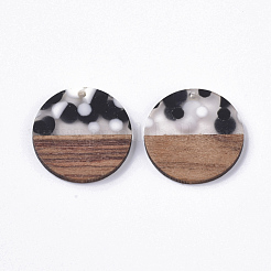 Pendentifs en bois de résine et de noyer&nbsp;X-RESI-S358-02B-D01