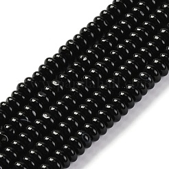 Brins de perles d'agate noire naturelle (teintes et chauffées)&nbsp;G-G177-F01-03