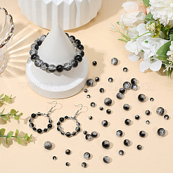 450 pièce de 4 styles de perles en verre craquelé peintes en aérosol&nbsp;CCG-PA0001-09C