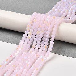 Perle imitazione giada vetro placca fili&nbsp;X-GLAA-F029-J4mm-D02