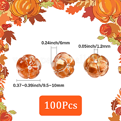 100 transparente Glasperlen mit Herbstmotiv&nbsp;GLAA-SP0001-53