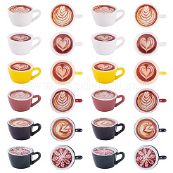24 Stück 6 Farben Harz Kaffeetasse Modell Ornamente&nbsp;AJEW-TA0002-82