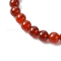 Braccialetti elastici in perle di corniola naturale per donne e uomini&nbsp;BJEW-JB11348-02
