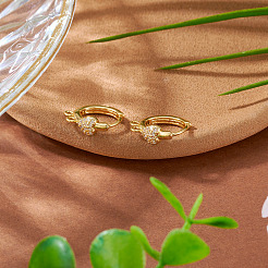 2 paio di orecchini a cerchio in ottone con micro pavé di zirconi cubici&nbsp;KK-TA0003-42