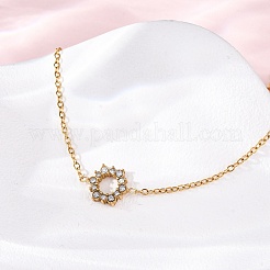 Bracciali a maglie in acciaio inossidabile 304 girasole per donna&nbsp;BJEW-R027-01G