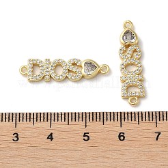 Ciondoli per connettori in zirconia cubica trasparenti in ottone placcato a cremagliera&nbsp;X-KK-K332-39G
