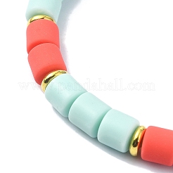Braccialetti elasticizzati con perline a colonna in argilla polimerica&nbsp;BJEW-JB09782-03