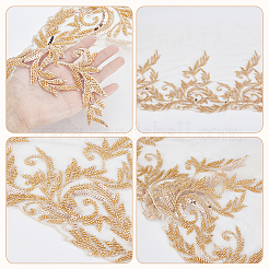 2 Yards Polyester-Stickerei-Blumen-Spitzenbesatz&nbsp;DIY-WH0661-27C