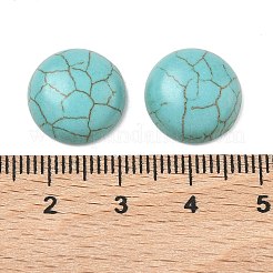 Fornituras artesanales teñidos turquesa sintética espalda plana cúpula cabujones&nbsp;X-TURQ-S266-14mm-01