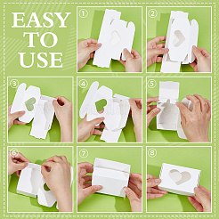 100 stücke 4 arten sichtbar fenster kraft papier karton schmuck geschenk boxen&nbsp;CON-PH0003-34