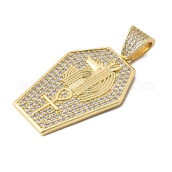 Pendenti in zirconi cubici trasparenti in micro pavè di ottone&nbsp;KK-H267-057G