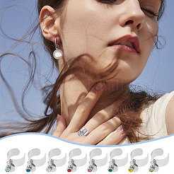 8 Stück 8-farbiges Geburtsstein-Strass-Set und flache&nbsp;RJEW-AB00004