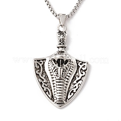 Collana con ciondolo a forma di serpente in lega con 201 catene in acciaio inossidabile&nbsp;NJEW-E016-09AS
