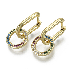 Boucles d'oreilles huggie en laiton micro pavé zircone cubique&nbsp;KK-R137-021B-NF