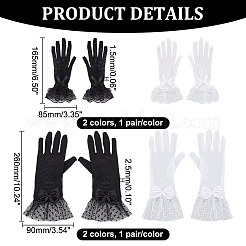4 Paar Seidenhandschuhe in 4 Stilen&nbsp;AJEW-GA0006-09