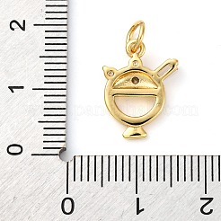 Ciondoli da dessert in ottone con micro pavé di zirconi cubici&nbsp;KK-P308-63G