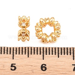 Perles intercalaires en zircone cubique transparentes pavées de laiton&nbsp;KK-L274-05G