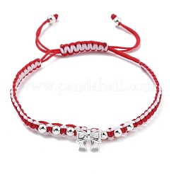 Set di braccialetti di perline intrecciate in filo di nylon bicolore&nbsp;BJEW-JB11214