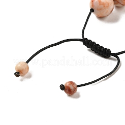 Braccialetti rotondi con perline intrecciate in pietra naturale da 12.5 mm per donna uomo&nbsp;BJEW-C060-01C