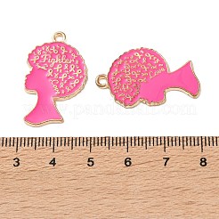 Pendentifs en alliage de zinc et émail avec ruban de sensibilisation au cancer du sein&nbsp;ENAM-I079-02G-10