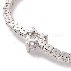 Klares Tennisarmband mit Zirkonia und Herz&nbsp;BJEW-E015-03P