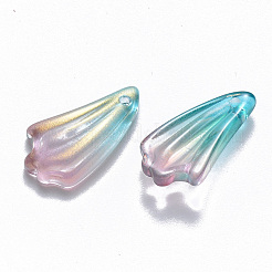 Zweifarbige transparente sprühlackierte Glasanhänger&nbsp;GLAA-T016-24D