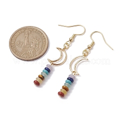 2 par de pendientes colgantes de acero inoxidable 304 con 2 estilos de luna y estrella&nbsp;EJEW-JE05673
