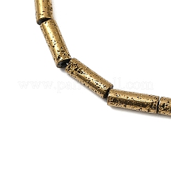 Brins de perles de pierre de lave naturelle galvanisées&nbsp;G-K388-03A-02