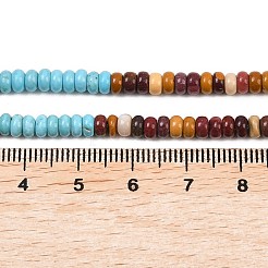 Hilos de cuentas de vidrio y turquesa sintética y sodalita natural y jaspe policromado natural y jade y cuarzo&nbsp;G-Z135-C02-2x4mm