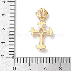 Ciondoli pasquali in ottone con micro pavé di zirconi cubici trasparenti&nbsp;KK-P355-19G