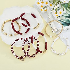 1 ensemble de bracelets extensibles en perles heishi en argile polymère faits à la main&nbsp;BJEW-SZ0002-67B-02