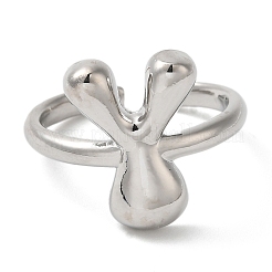 Anello da donna con polsino aperto in ottone con iniziali&nbsp;RJEW-N046-02Y-P