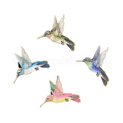 8 Stück 4 Farben Kolibri-Emaille-Anstecknadeln&nbsp;JEWB-CJ0003-63