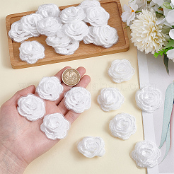 24 stücke 3d rose blume polyester computerized bestickt ornament zubehör&nbsp;DIY-HY0002-58