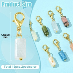 16 pendentif décoratif en pierre précieuse naturelle de 8 couleurs&nbsp;HJEW-YW00209