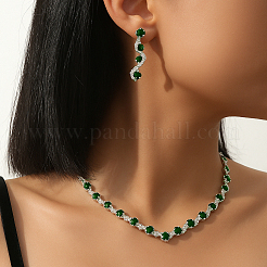 2 ensemble de colliers et boucles d'oreilles à tige en alliage de 2 couleurs&nbsp;SJEW-GO0001-10A