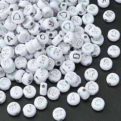 300 Stück 2 Stile undurchsichtige weiße Acrylperlen&nbsp;MACR-YW0002-58B