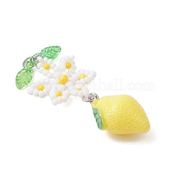 Glasperlen Zitrone mit großen Blumenanhängern&nbsp;PALLOY-MZ01077