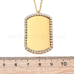 Collane con ciondolo in zirconia cubica micro pavé in acciaio inossidabile 304 per donna&nbsp;NJEW-Z065-08G-02