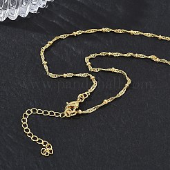 Colliers à chaîne satellite en laiton de 2.5 mm pour femmes&nbsp;KK-CBA4FD4-16G