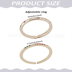 1 Set verstellbare Manschettenringe aus Messing mit Mikropflaster und Zirkonia für Damen&nbsp;RJEW-LP0004-09