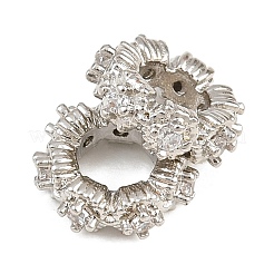 Messing Micro Pave klare Zirkonia europäische Perlen&nbsp;KK-CBA6A75-44P