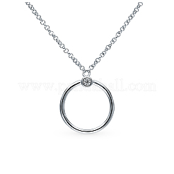 925 collana con ciondolo geometrico in argento sterling con zirconi cubici trasparenti&nbsp;RC4347-2